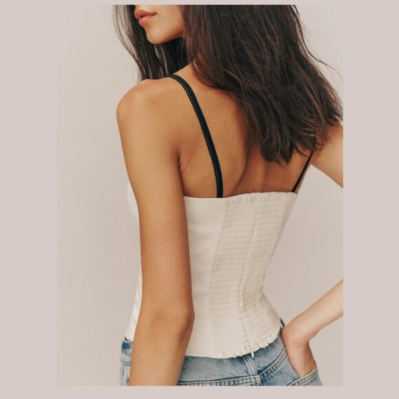 Reformation Melanie top l White | Christmas Sale | size 8 - Picture 3 of 7